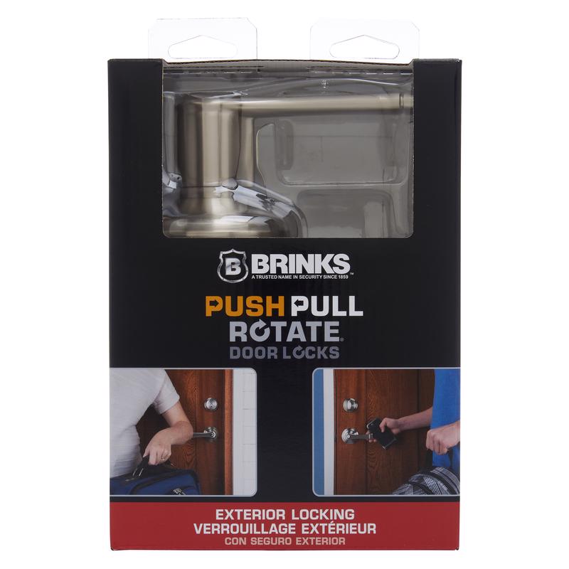 Brinks Push Pull Rotate Harper Satin Nickel Entry Lever KW1 1.75 in.