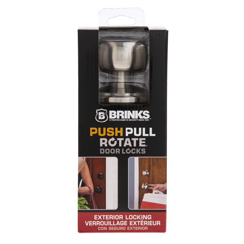 Brinks Push Pull Rotate Stafford Satin Nickel Single Cylinder Lock KW1 1.75 in.