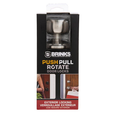 Brinks Push Pull Rotate Stafford Satin Nickel Single Cylinder Lock KW1 1.75 in.