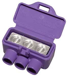 King Innovation AlumiConn 95110 3-Port Wire Connector, Purple, #12 to #10, #18 to #10 Wire, Silicone Contact, 10/PK