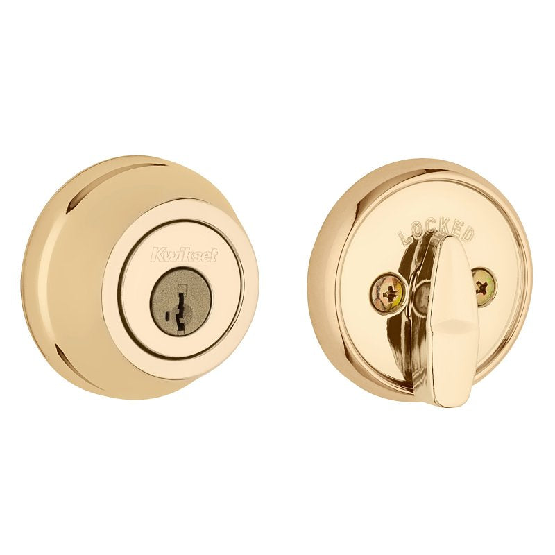 Kwikset Signature Series 780 3 SMT 6AL STRKP K3 Deadbolt, 2 Grade, Keyed Key, Zinc, Polished Brass, KW1 Keyway