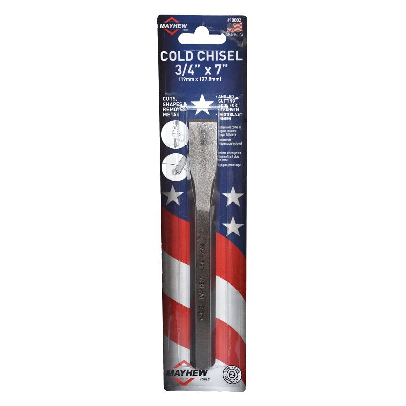 Mayhew 10602 Cold Chisel, 3/4 in Tip, 7-1/2 in OAL, Steel Blade