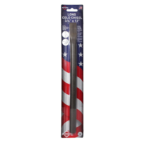 Mayhew 12202 Cold Chisel, 12 in L Blade, 3/4 in Tip, 12 in OAL, Steel Blade