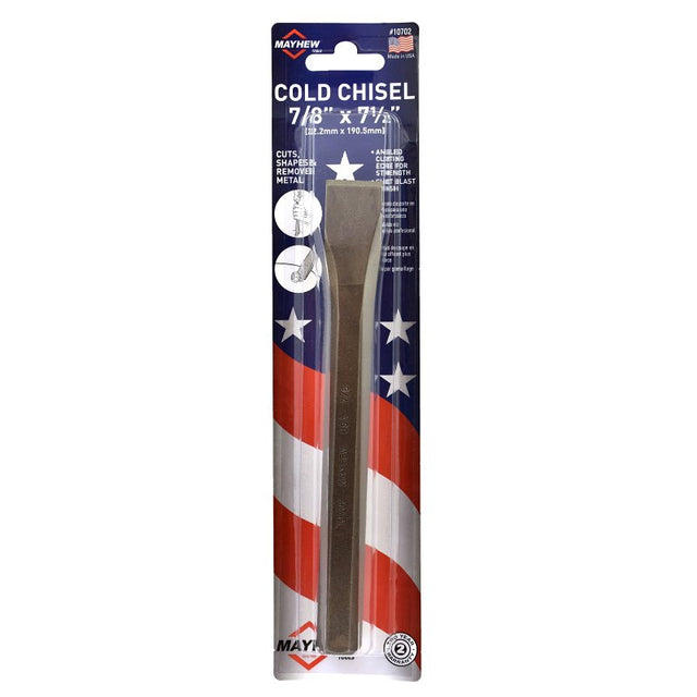Mayhew 10702 Cold Chisel, 7/8 in Tip, 7-1/2 in OAL, Steel Blade