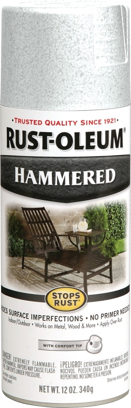 Rust-Oleum 248072 Rust Preventative Spray Paint, Hammered, White, 12 oz, Can