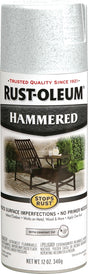Rust-Oleum 248072 Rust Preventative Spray Paint, Hammered, White, 12 oz, Can