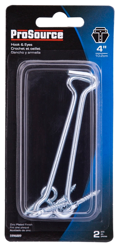 ProSource LR-419-PS Gate Hook and Eye, 5/32 in Dia Wire, Steel