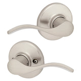 Kwikset 200BL 15 6AL Passage Lever, Satin Nickel, Zinc, Residential, Reversible Hand, 3 Grade