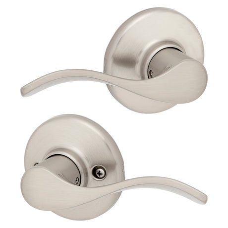 Kwikset 200BL 15 6AL Passage Lever, Satin Nickel, Zinc, Residential, Reversible Hand, 3 Grade