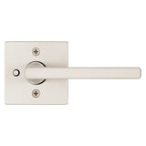 Kwikset Signature Series 155HFL SQT 15 Privacy Lever, Pushbutton Lock, Satin Nickel, Zinc, Residential, Reversible Hand