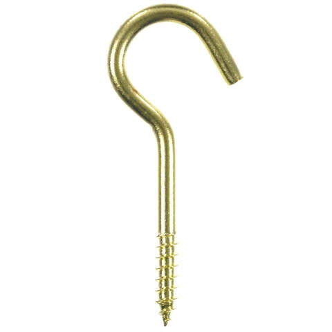 Ace Small Polished Brass Gold Brass 1.6875 in. L Ceiling Hook 15 lb 6 pk, Pack of 5