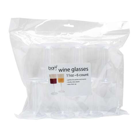 Blueoco BarY3 11 oz Clear Plastic Wine Glass Set