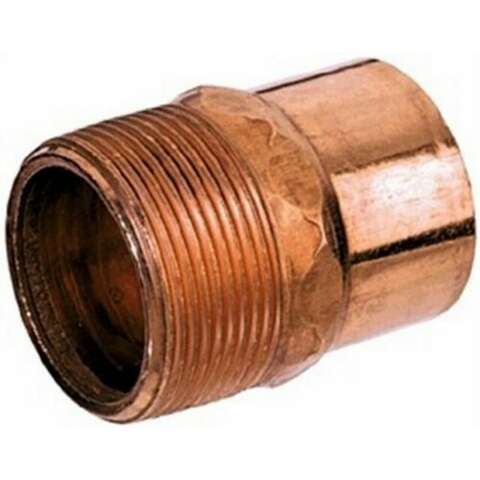 NIBCO 1/2 in. Threaded X 1/2 in. D MPT Wrought Copper Adapter 1 pk, Pack of 50