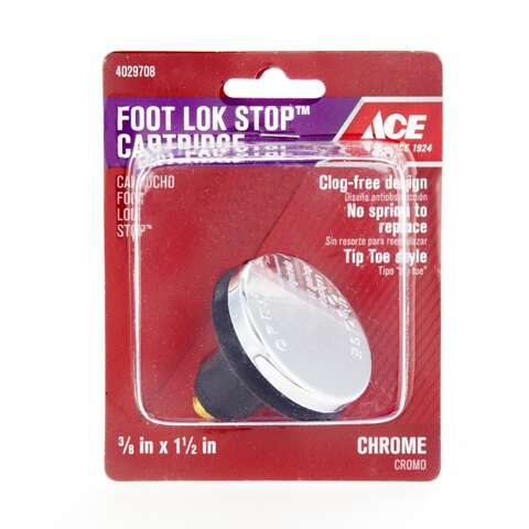 Ace Foot Lok Stop Cartridge 3/8 in. Polished Chrome Tub Stopper