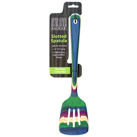 Totally Bamboo Baltique Multicolored Birch Wood Slotted Spatula, Pack of 12