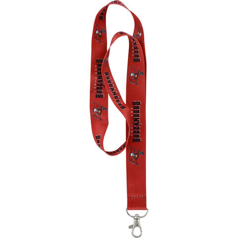 HILLMAN NFL Polyester Black/Red Carabiner Clip Lanyard, Pack of 6