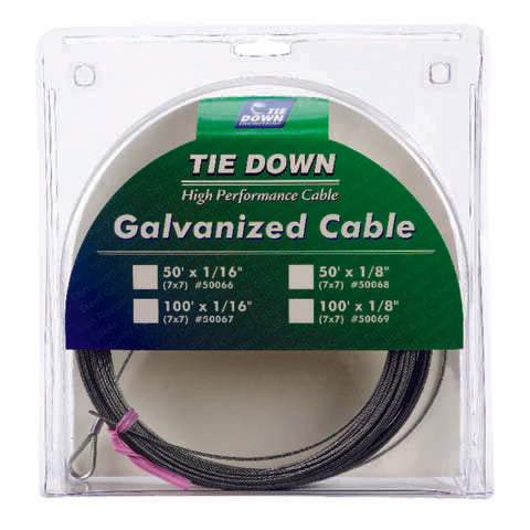 Tie Down Engineering Galvanized Galvanized Steel 1/16 in. D X 100 ft. L Aircraft Cable