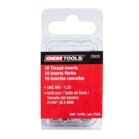 OEMTOOLS 21/64 in. Stainless Steel Non Locking Helical Thread Insert M8 - 1.25 mm