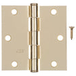 Hampton 3-1/2 in. L Bright Brass Residential Door Hinge 12 pk