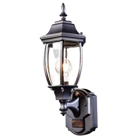 Globe Electric Ashford Matte Black Motion-Sensing LED Wall Lantern