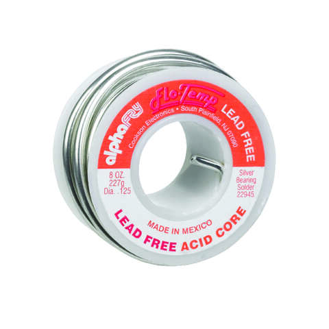 Alpha Fry 8 oz Lead-Free Acid Core Wire Solder 0.125 in. D Silver Bearing 1 pc