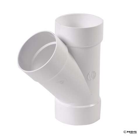 NDS Schedule 35 4 in. Hub each X 4 in. D Hub PVC Wye 1 pk