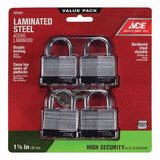 Ace 1-5/16 in. H X 1-9/16 in. W X 1-1/2 in. L Steel Double Locking Padlock Keyed Alike