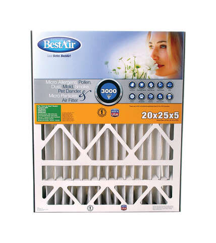 BestAir 20 in. W X 25 in. H X 5 in. D 13 MERV Pleated Air Filter 1 pk, Pack of 3