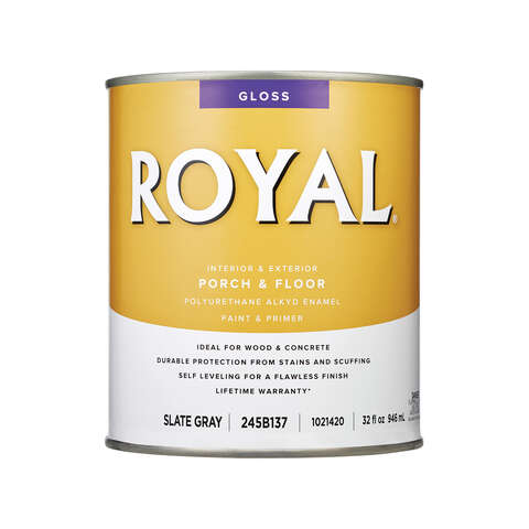 Royal Gloss Slate Gray Porch & Floor Alkyd Enamel 1 qt, Pack of 4