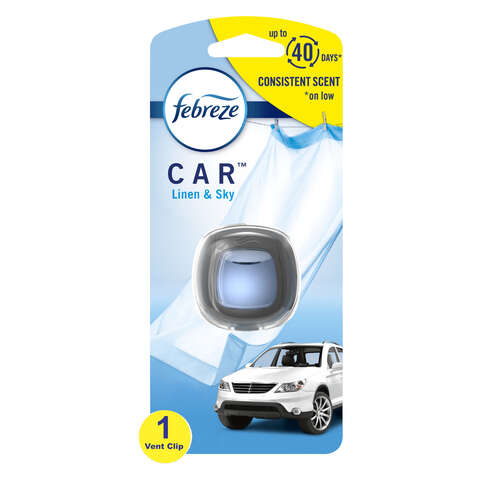 Febreze Car Linen and Sky Scent Car Air Freshener 0.06 oz Liquid, Pack of 8