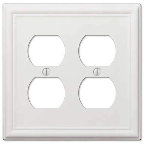 Amerelle Chelsea White 2 gang Stamped Steel Duplex Wall Plate 1 pk