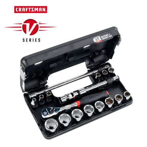 Craftsman V-Series 3/8 in. drive SAE 6 Point Socket and Tool Set 18 pc