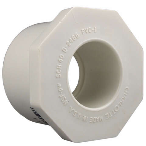 Charlotte Pipe Schedule 40 1-1/2 in. Spigot X 1 in. D Slip PVC Reducing Bushing 1 pk