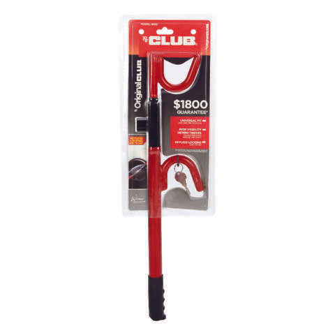 The Club Red Steering Wheel Lock For Fit Most Vehicles 1 pk