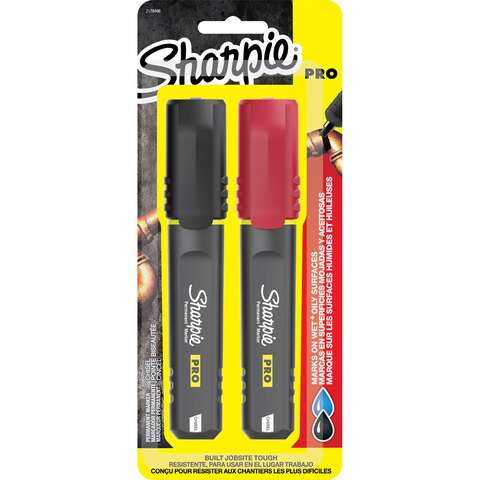 Sharpie PRO Black/Red Chisel Tip Permanent Marker 2 pk, Pack of 4