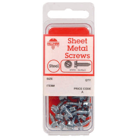 HILLMAN No. 14 X 1 in. L Slotted Hex Head Sheet Metal Screws 5 pk, Pack of 10