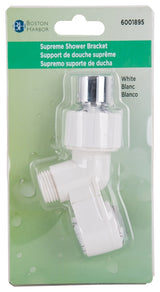 Boston Harbor B1105WH Swivel Ball Joint Shower Bracket, Plastic, White, For: Handheld Shower Head
