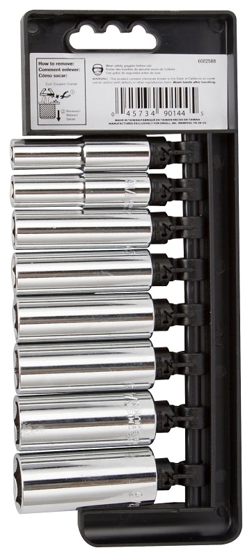 Vulcan TS1008 Socket Set, Chrome Vanadium Steel, Chrome