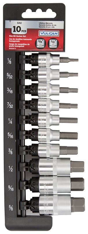 Vulcan TS1010S-P Socket Set, Chrome Vanadium Steel, Chrome