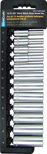 Vulcan TS1012MD Socket Set, Chrome Vanadium Steel, Chrome