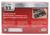 Vulcan TS1033 Socket Set, Chrome Vanadium Steel, Chrome