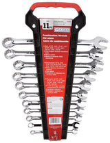 Vulcan TR-H11 Combination Wrench Set, 11-Piece, Chrome Vanadium Steel, Mirror Polish, Silver