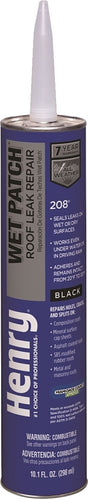 Henry Wet Patch 208 HE208004 Roof Cement, Black, Liquid, 11 fl-oz Cartridge, Pack of 24