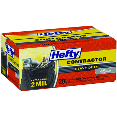 Hefty 45 gal No Scent Contractor Bags Twist Tie 20 pk, Pack of 4