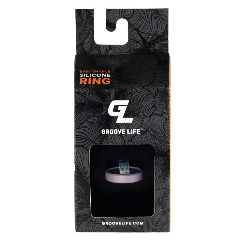 Groove Life Unisex Thin Solid Round Metallic Pearl Wedding Band Silicone Water Resistant
