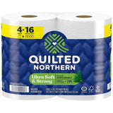 Quilted Northern Ultra Soft & Strong Toilet Paper 4 Rolls 295 sheet 124.5 sq ft, Pack of 12