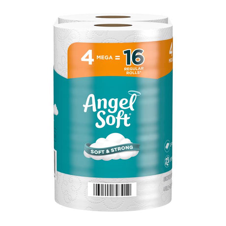 Angel Soft Toilet Paper 4 Rolls 320 sheet 135.1 sq ft, Pack of 12