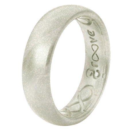 Groove Life Womens Thin Solid Pearl Round White Ring Silicone Water Resistant Size 7
