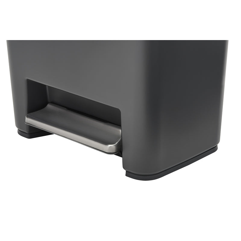 Rubbermaid Premier Series III 13 gal Gray Plastic/Stainless Steel Step On Trash Can, Pack of 4