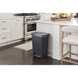 Rubbermaid Premier Series III 13 gal Gray Plastic/Stainless Steel Step On Trash Can, Pack of 4